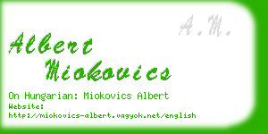 albert miokovics business card